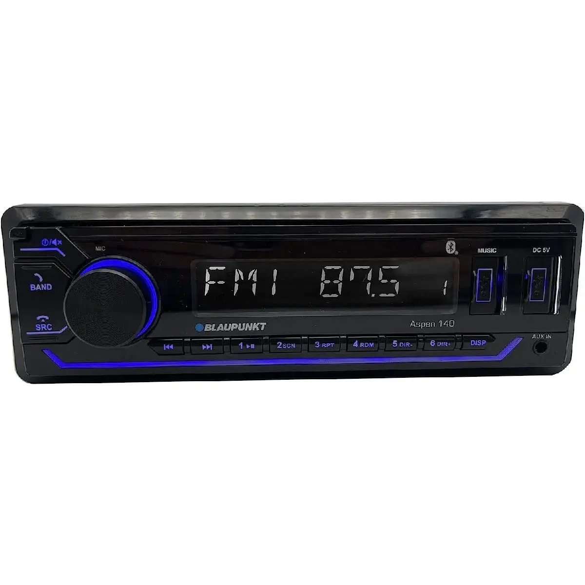 Blaupunkt Single Din Detachable Face Mechless Am/Fm W/Bt & Dual Usb 1 Rca (Aspen140) 1