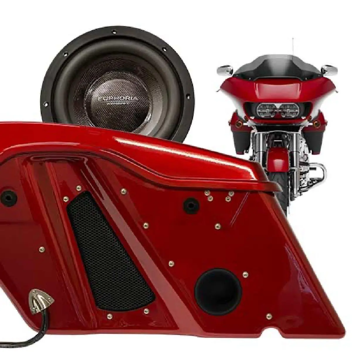 American Hard Bag Twin Ported (L & R) 10" Subwoofer Mounting Kit For Saddlebags 2014 Through Current Year (Ba10p-L/R) 1