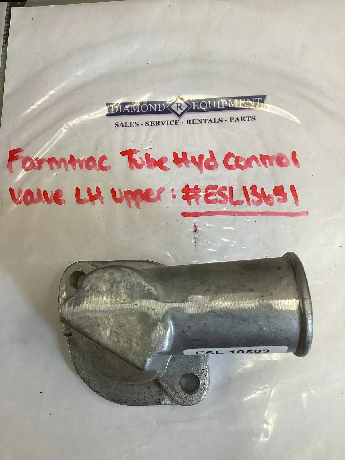 Farmtrac Tube Hyd Control Valve Lh Upper: #Esl13651 1