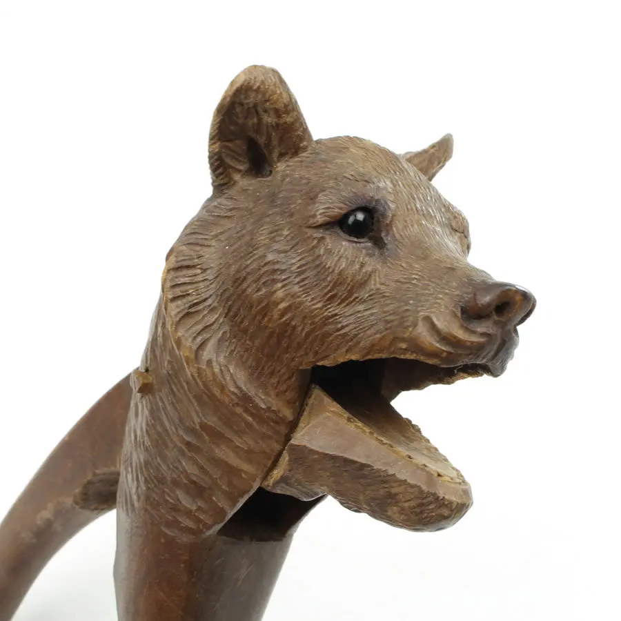 Sold - Old Hand Carved Nutcrackers - Bear 1