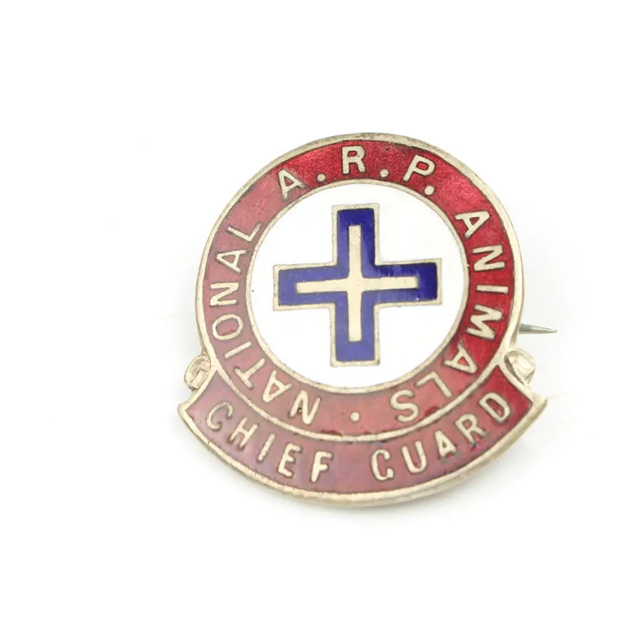 Sold - Ww2 National A.R.P Animals Chief Guard – Numbered Badge 1