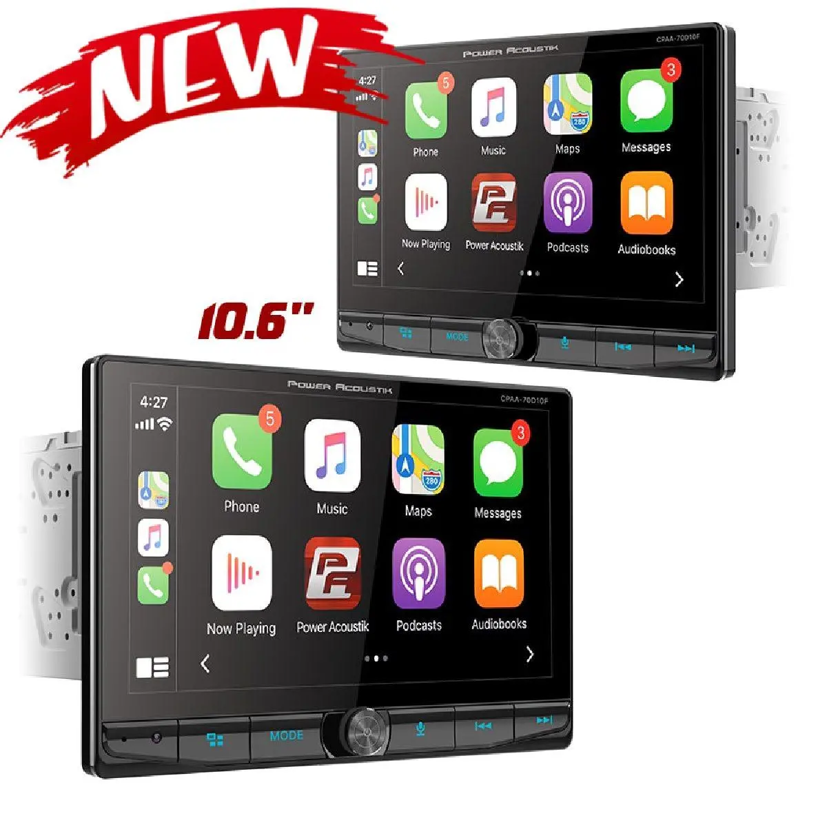 Power Acoustik 10.6" 360 Adjustable Double Din Dvd Wireless Carplay & Wireless Android Auto (Cpaa-70D10fw) 1