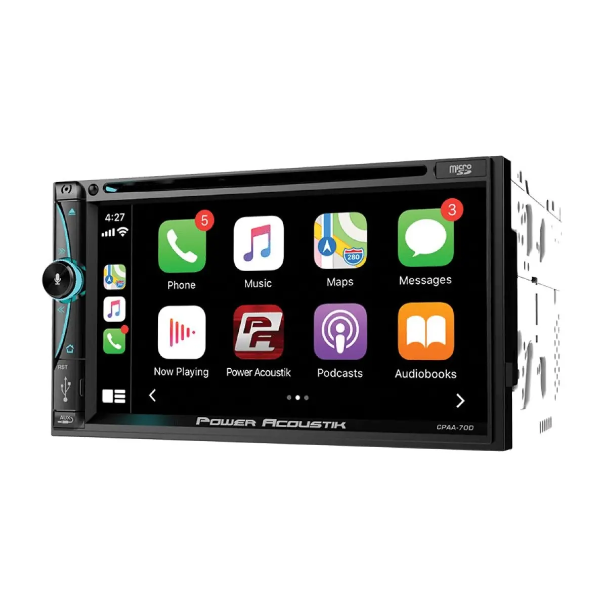 Power Acoustik 7" Double Din With Dvd, Carplay & Android Auto (Cpaa70d) 1
