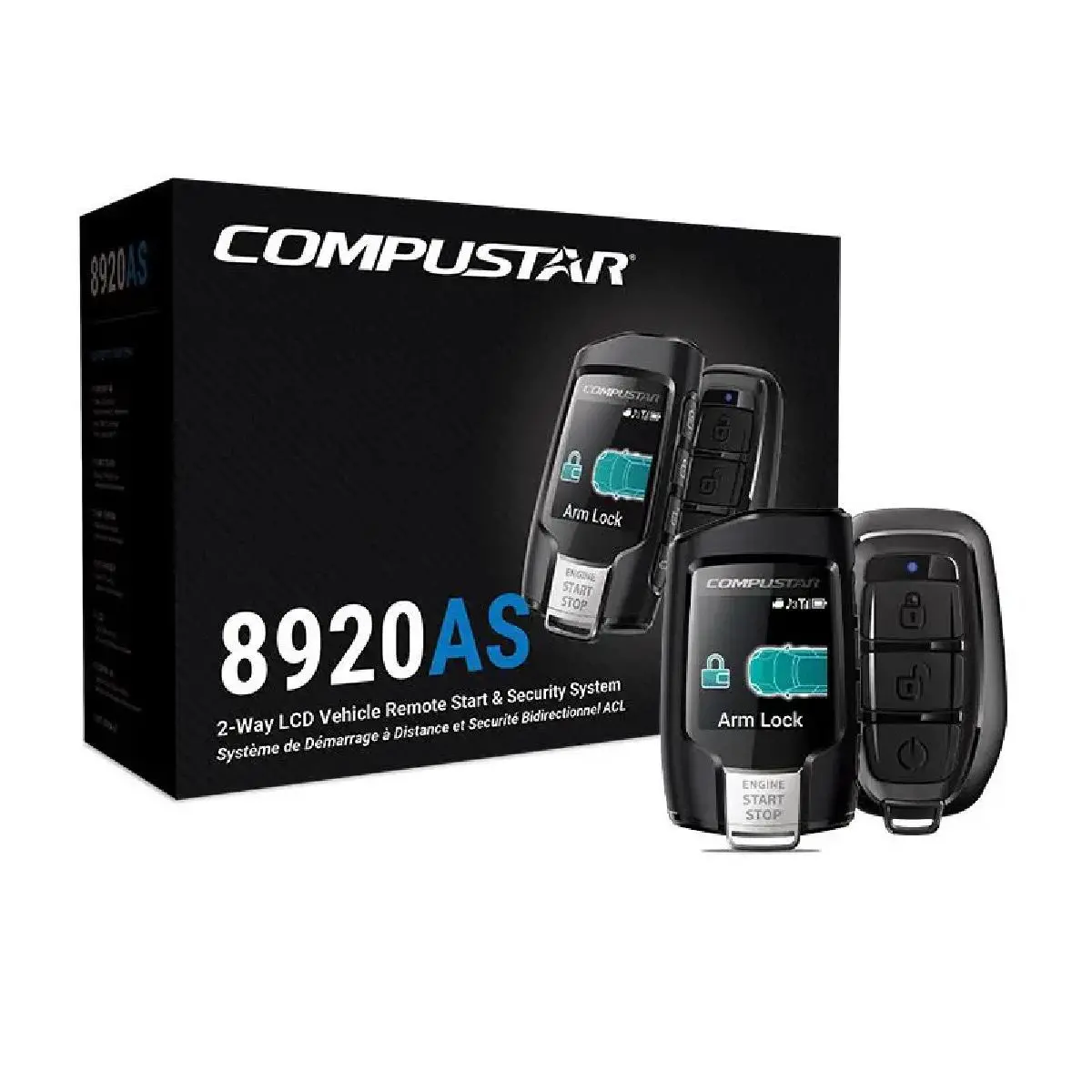 Compustar 3000 Ft Max Range Remote Start + Alarm Bundle With 2 Way Interactive Lcd Remote (Cs8920as) 1