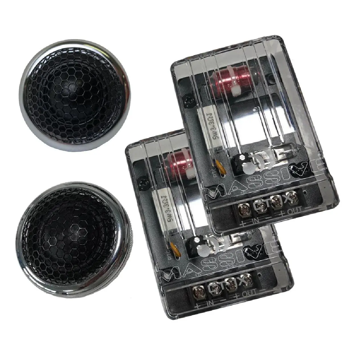 Massive Audio 100 Watt Rms Multi Mounting 25Mm Silk Dome Chrome Tweeters Pair (Ct1x) 1