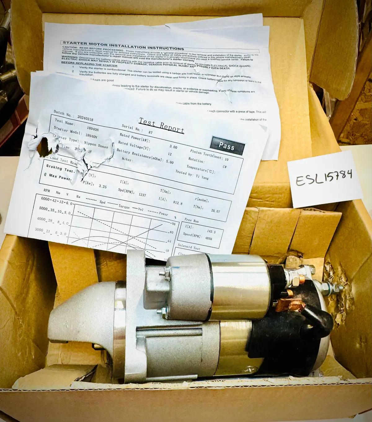 Farmtrac Perkins Starter, 268-3633, Esl15784 1