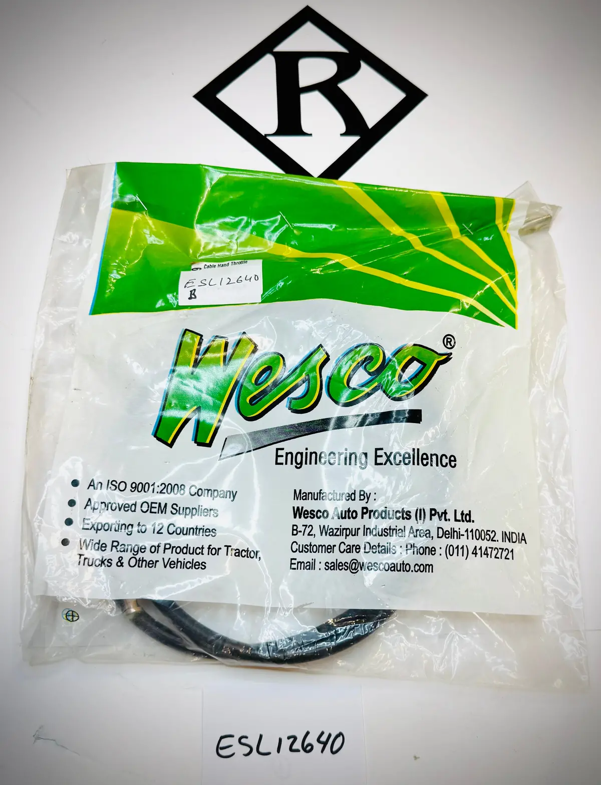 Farmtrac Cable, Hand Throttle, Esl12640 1