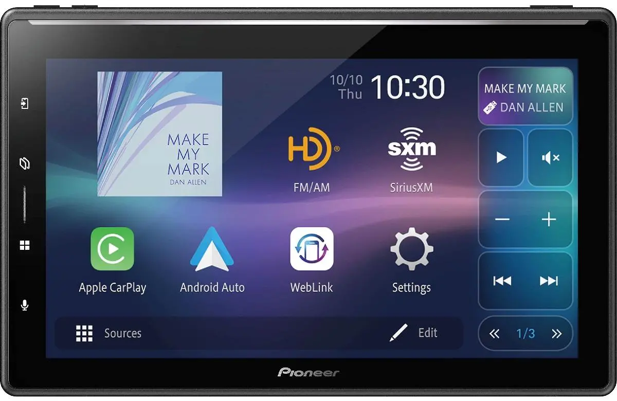 Pioneer 10.1" Single Din Mounting Wireless Apple Carplay & Android Auto (Dmh-Wt6000nex) 1