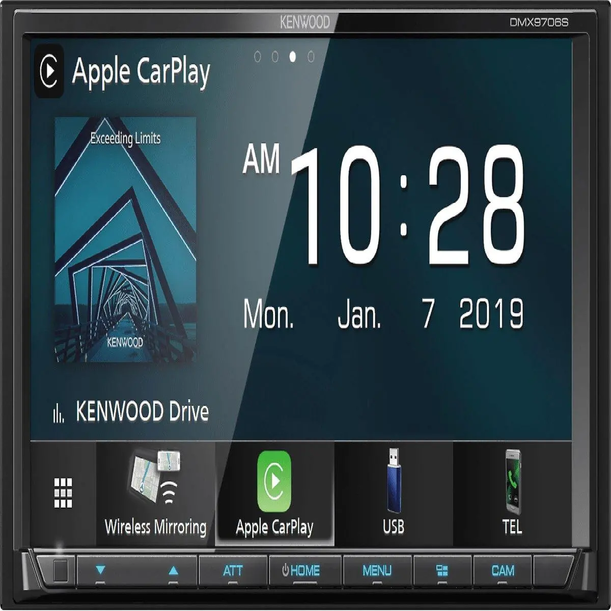 Kenwood 6.8" Double Din Mechless W/ Carplay & Android Auto (Dmx 9706S) 1