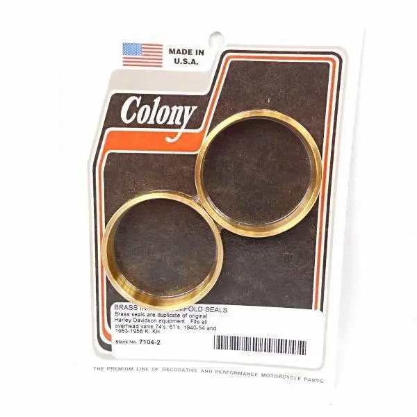 27059-40 Old 1118-40 Brass Intake Seal Knucklehead Panhead Colony 7104-2 1