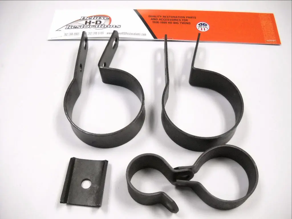 Knucklehead 1937-1940 Complete Exhaust Clamp Kit Parkerized 1
