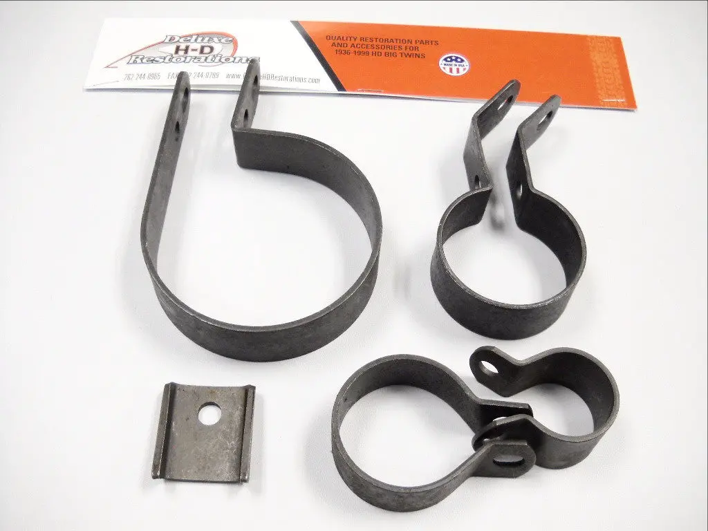 Knucklehead 1941-1946 Complete Stock Exhaust Clamp Kit Parkerized 1