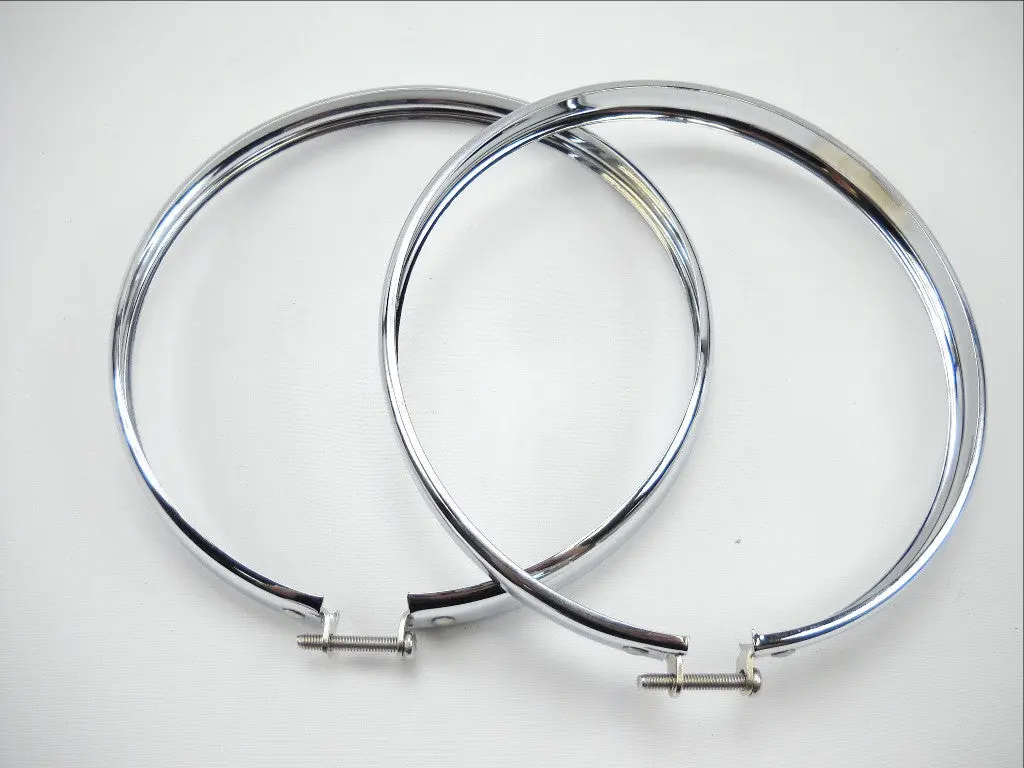 67725-63 67744-75 Chrome Headlamp Ring Set For All Fx Shovelhead 1