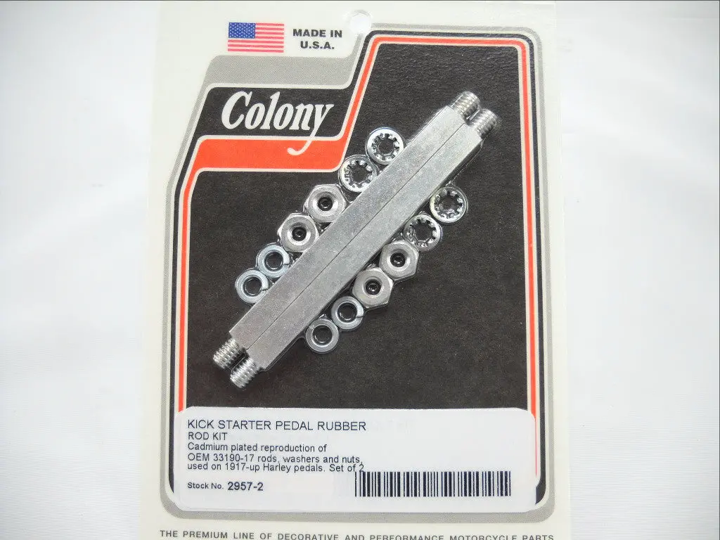 Kick Start Pedal Cad Plated Rubber Rod Kit 2957-2 1