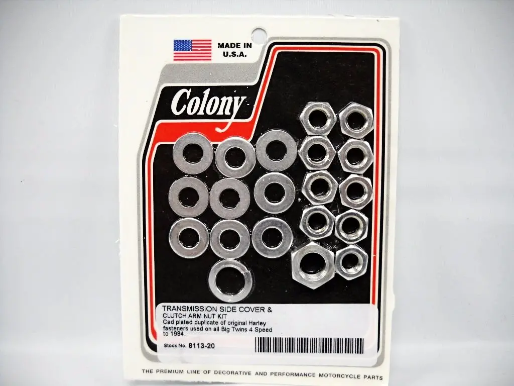 8113-20 Transmission Kick Start Side Cover & Clutch Arm Nut Kit Cad Plated 1