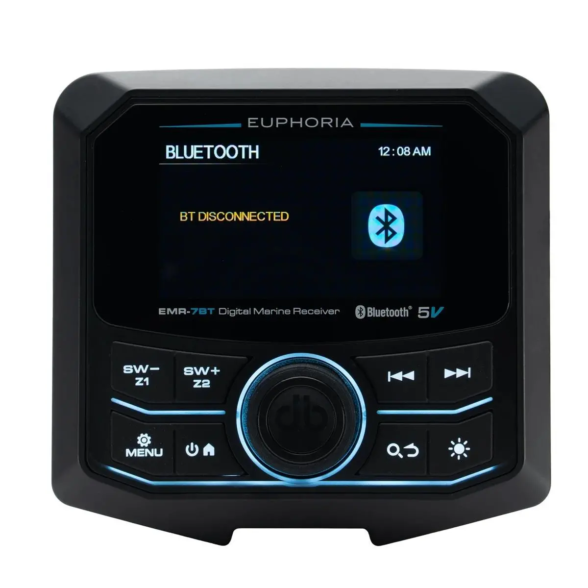 Euphoria Full Color Lcd Digital Marine Receiver / 5 Volts /Bluetooth (Emr-7Bt) 1