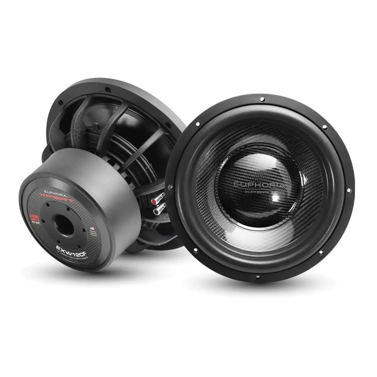 Xpert 12" Carbon Ferrite Woofer 2500 Watts 2-Ohm 8 Layer Dvc (Exw12cf) 1