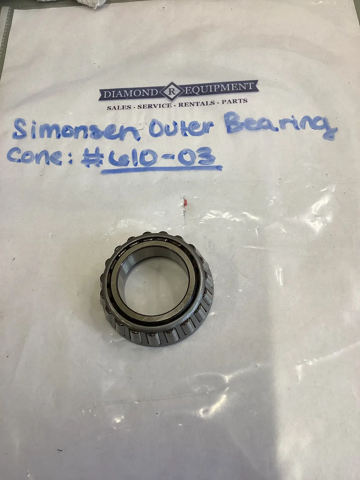 Simonsen Outer Bearing Cone: #610-03 1