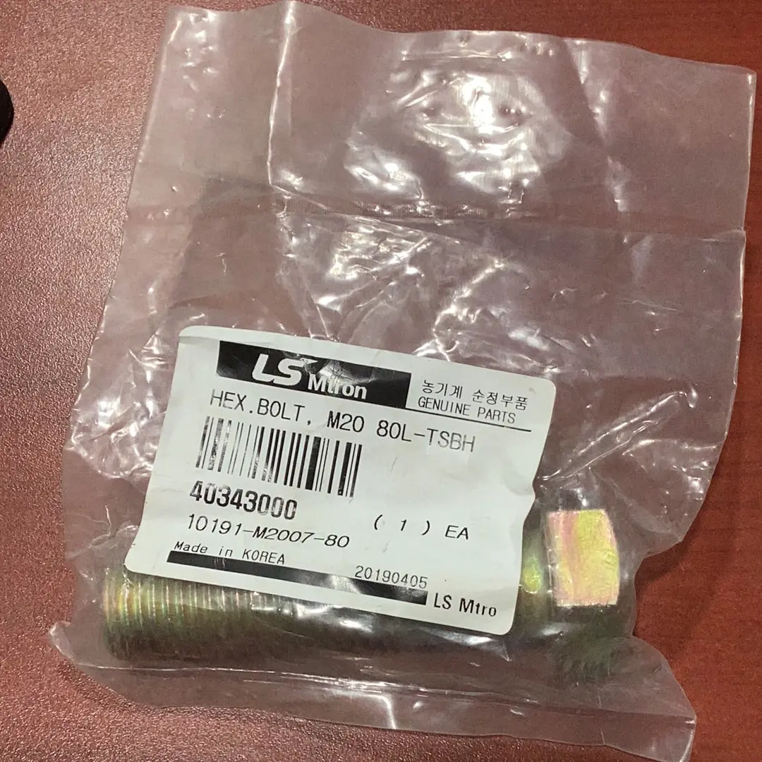 Ls Tractor Hex Bolt M20 2.5P 80L, 40343000 1