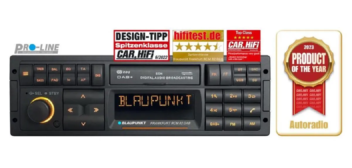 Blaupunkt Single Din Mechless Retro Radio 4V 3 Pair Rca Usb Sd Bt 14 Band Eq (Frankfurt Rcm82dab) 1