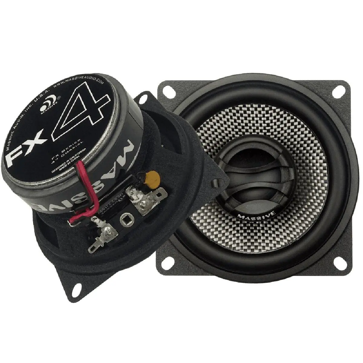 Massive Audio 4" 100 Watt 2 Way Speakers (Fx4) 1