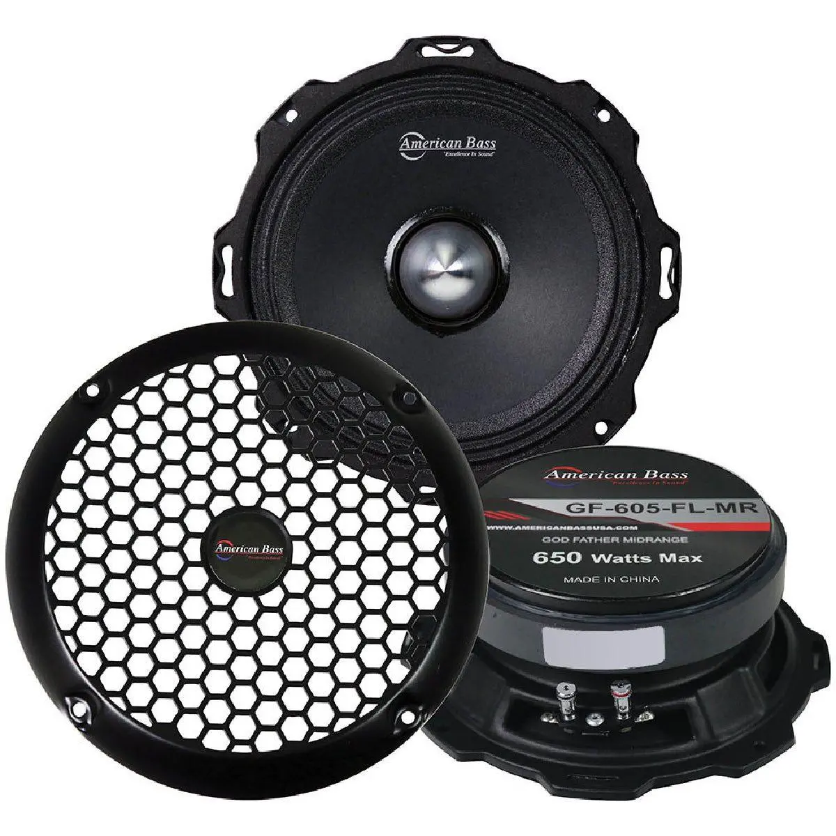American Bass Godfather 650 Watt 6.5" Midrange (Gf605flmr) 1
