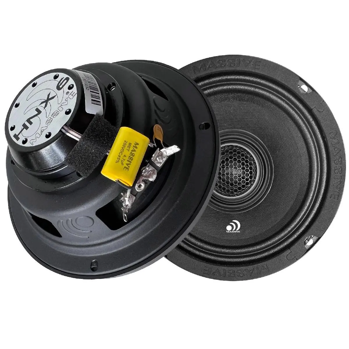 Massive Audio 6.5" Neo Magnet Pro Audio Coaxial Water Repellent 120 Watt Speakers Pair (Hnx6) 1