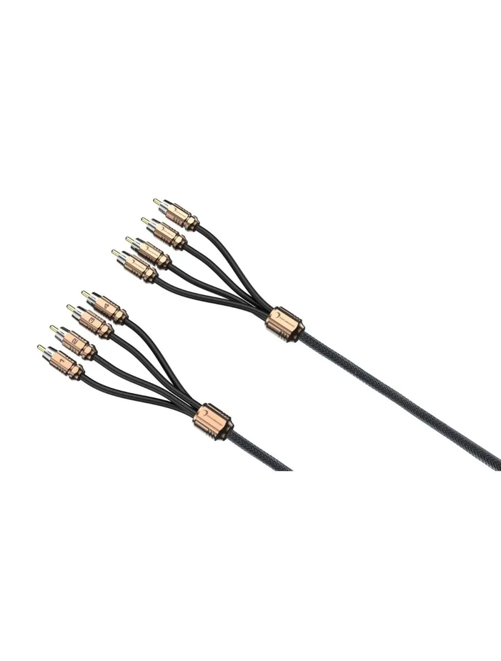 Diamond Audio 4 Channel 17' Dualt Twisted Real Brass Machined Ends Rca Cable (Hx417) 1