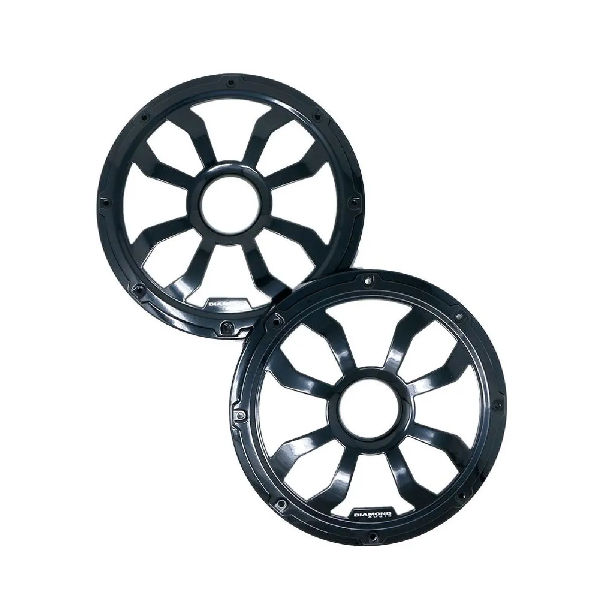 Diamond Audio Motor-Sport 8" Flush Mount Speaker Grills Steel With Powder Coating Pair Black (Hxm8fbb) 1