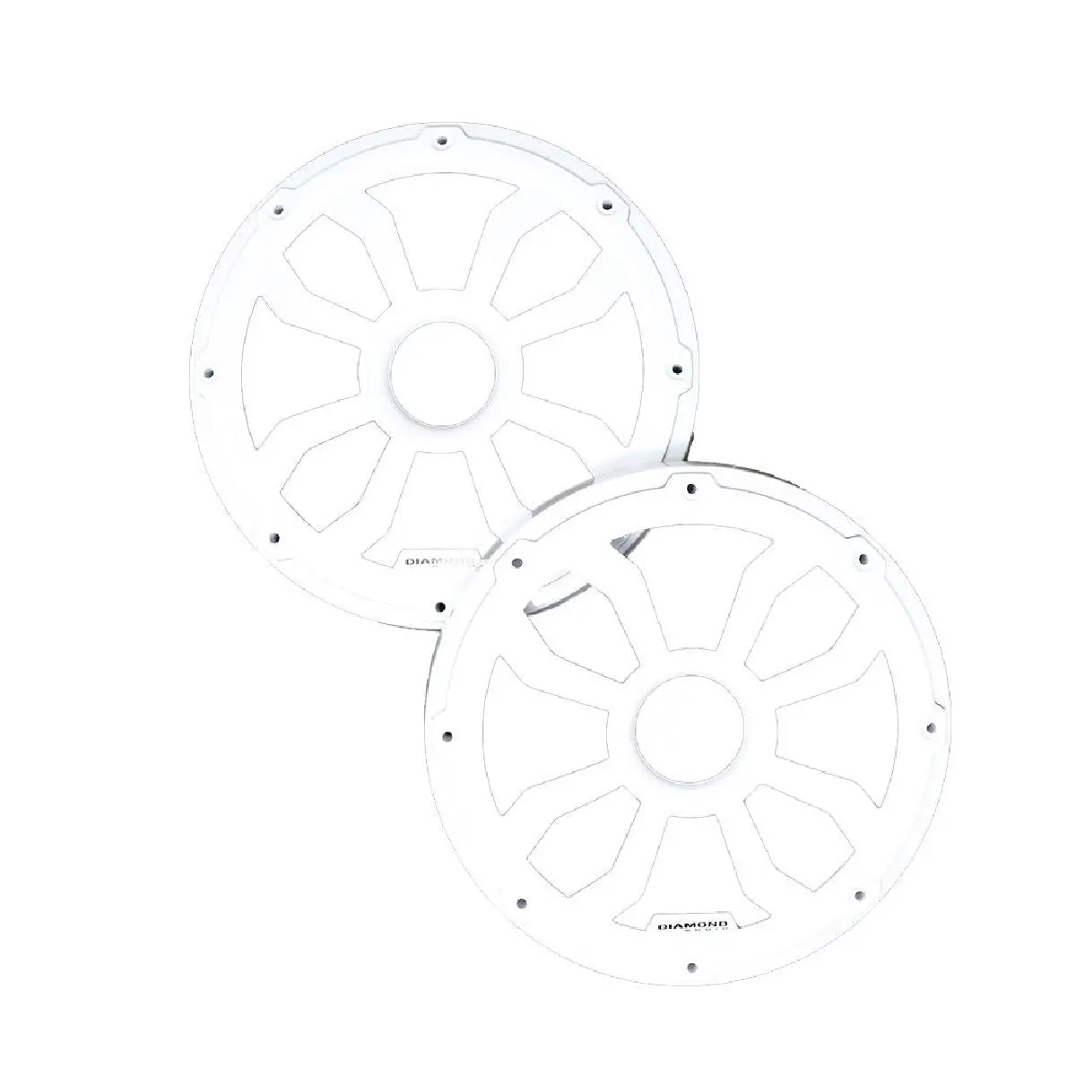 Diamond Audio Motor-Sport 8" Flush Mount Speaker Grills White Steel With Powder Coating Pair White (Hxm8fww) 1