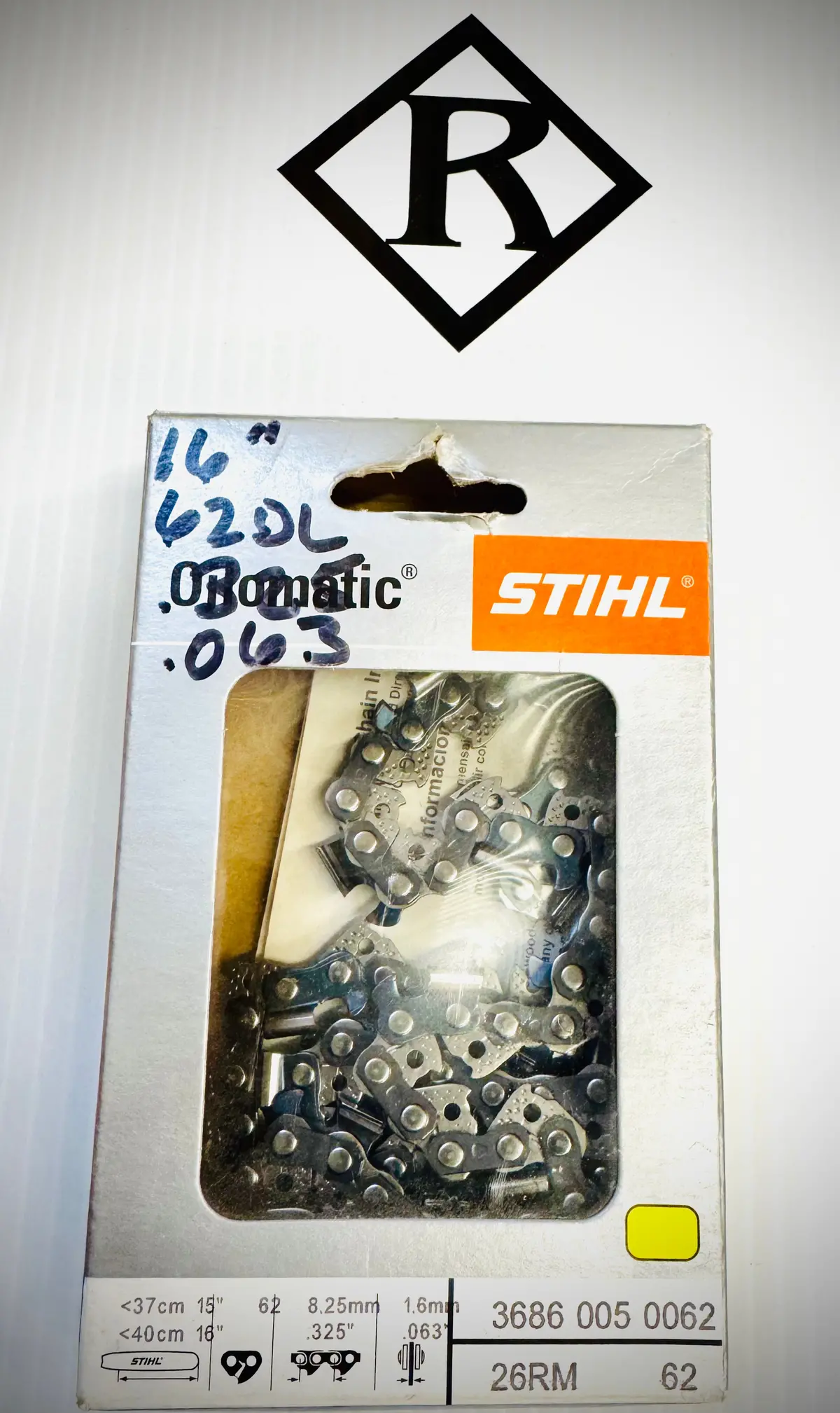 Stihl 16" Chain, .325 Rm .063 62 Dl Loop Low-Vib, 26Rm 62, 36860050062 1