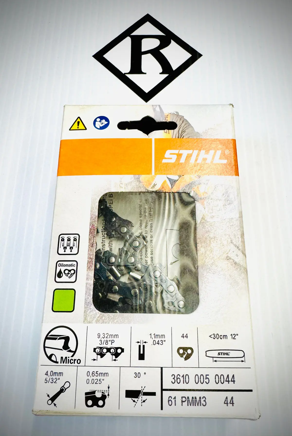 Stihl 12" Chain, Picco Slim Loop .043 3/8", 61Pmm3 44, 36100050044 1
