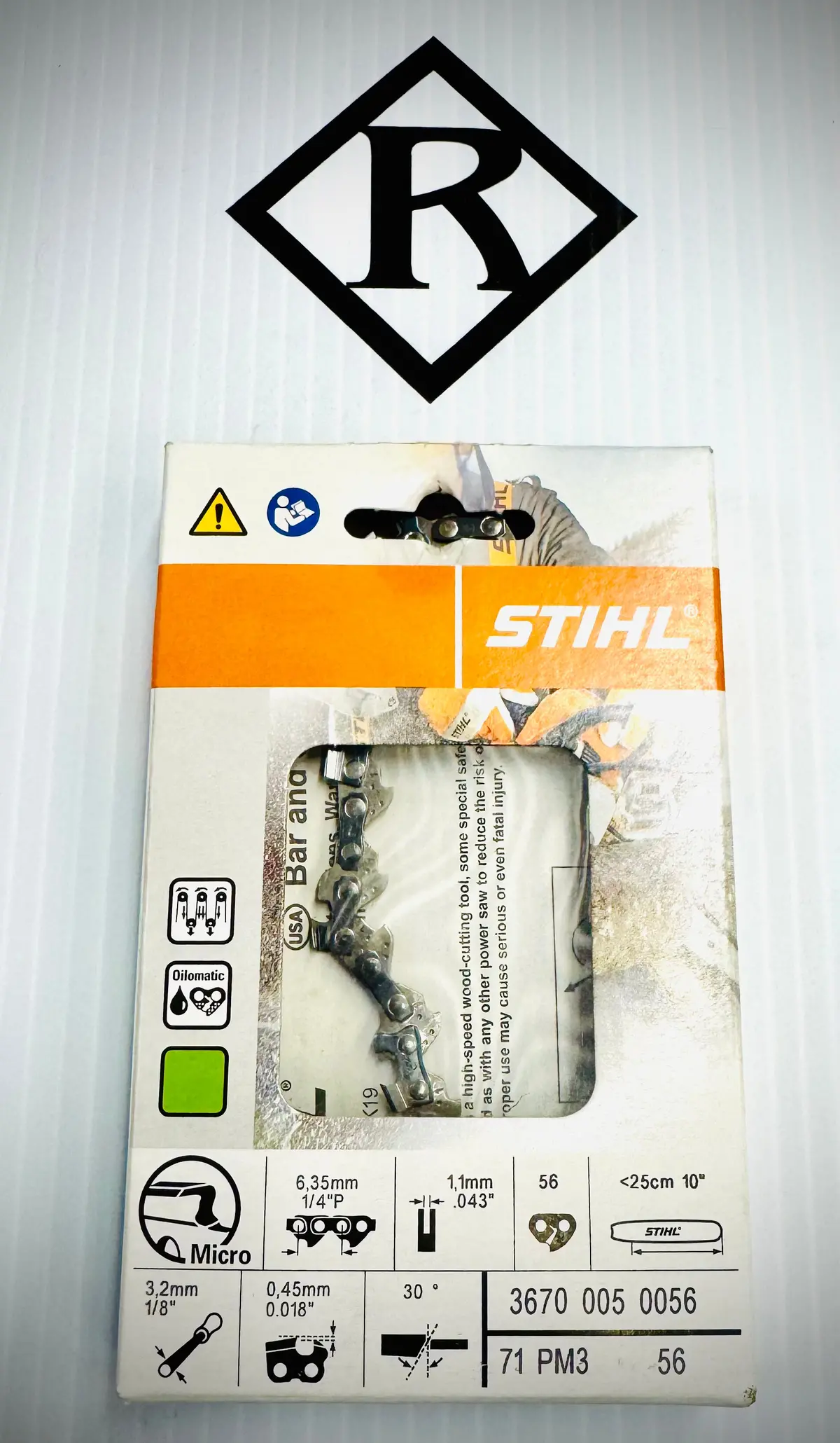 Stihl 10” Chain, 1/4" .043 Pico Micro Loop, 71Pm3 56, 36700050056 1