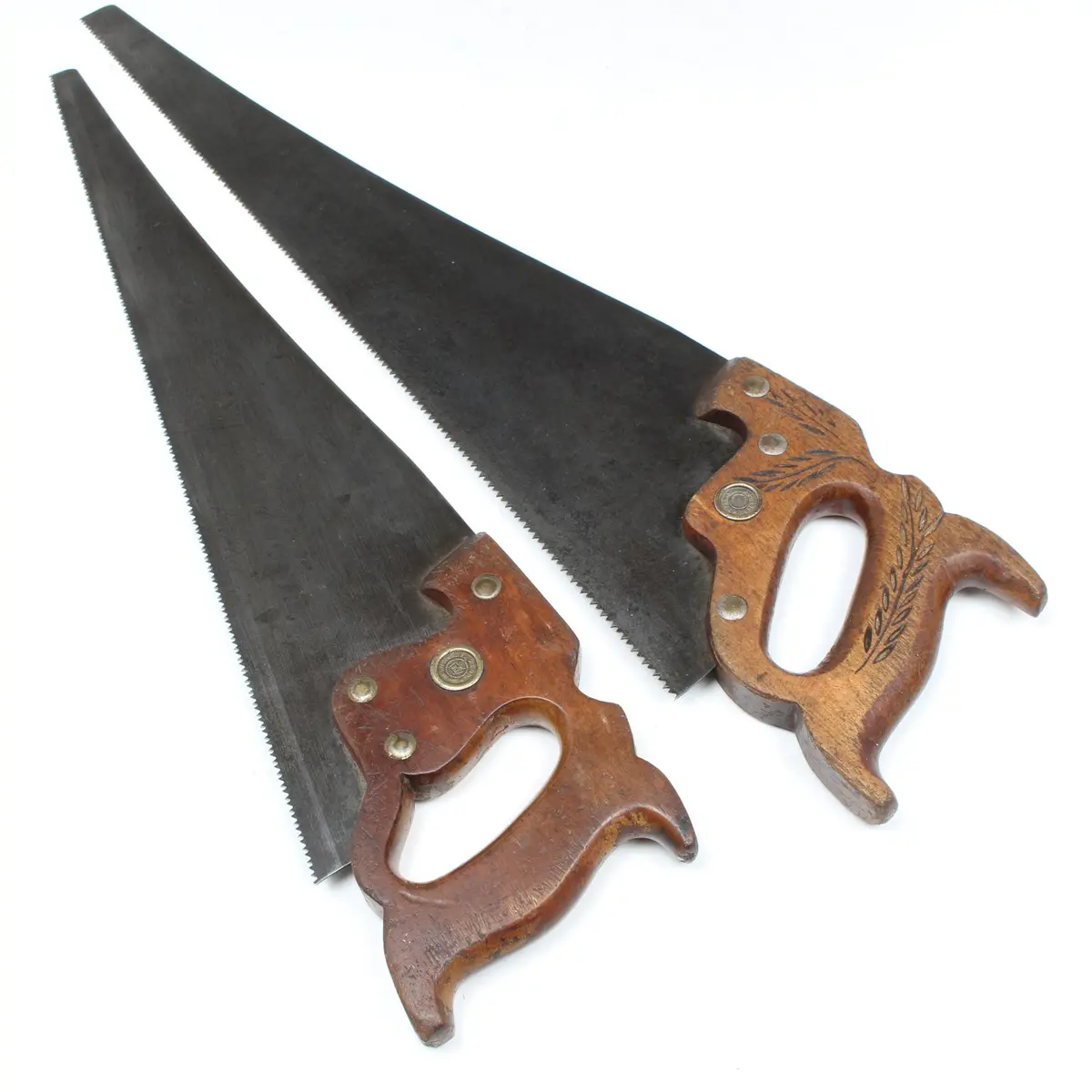 2X Old Hand Saws – 22", 24” - 8Tpi, 10Tpi (Beech) 1