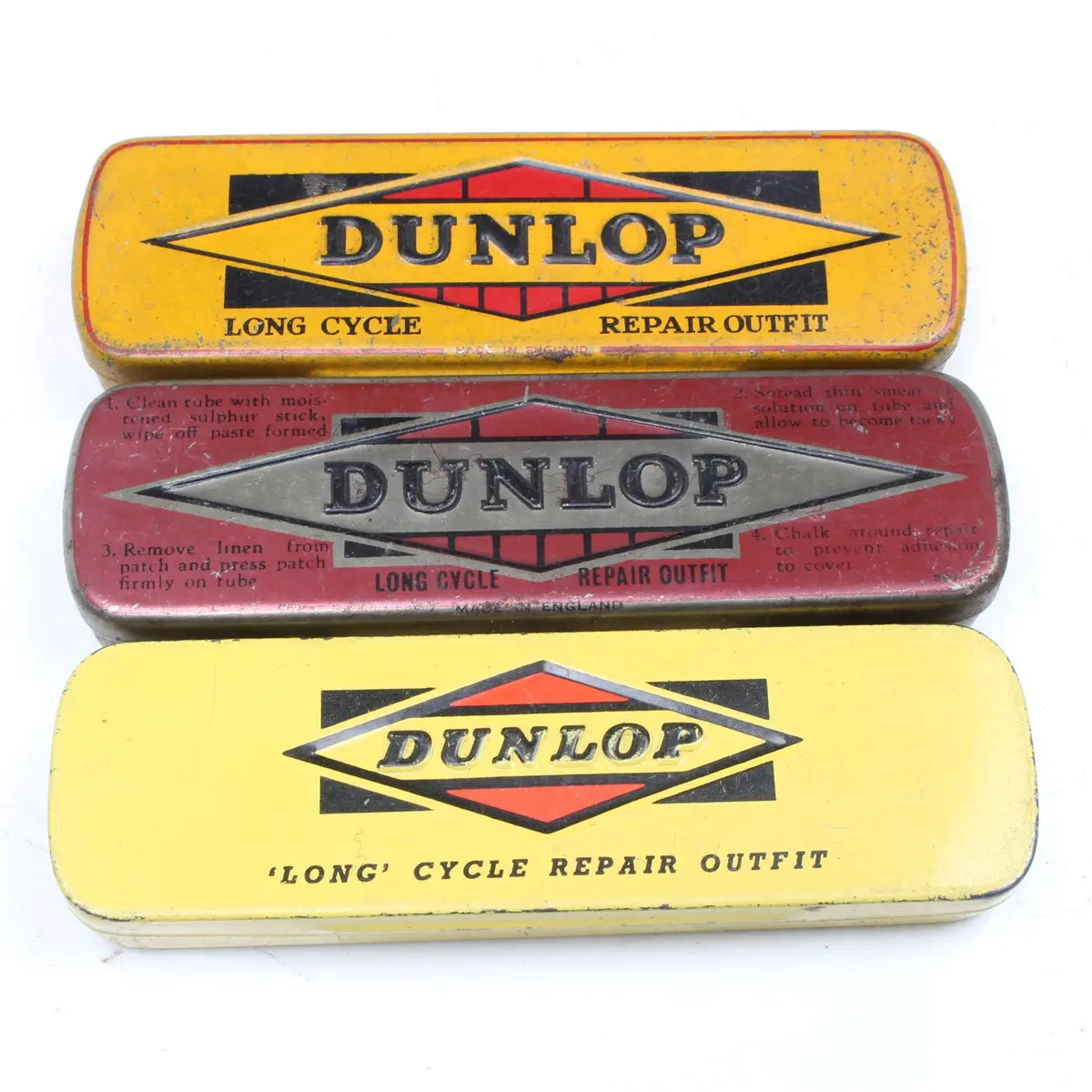 Sold - 3X Old Dunlop Repair Tins 1