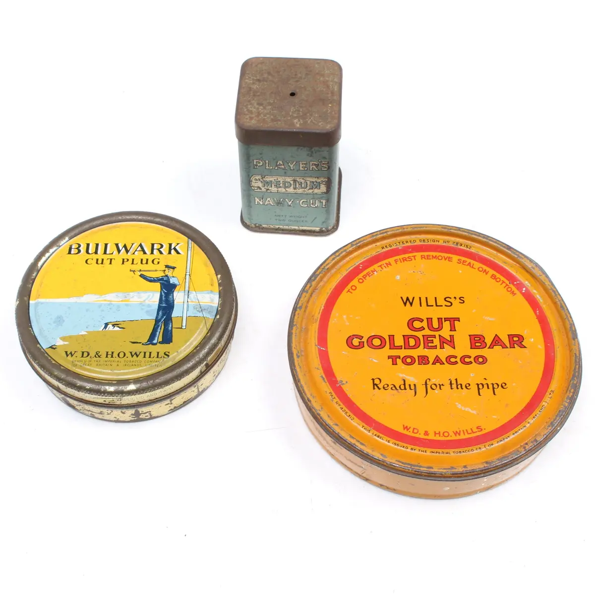 3X Old Tobacco Tins 1