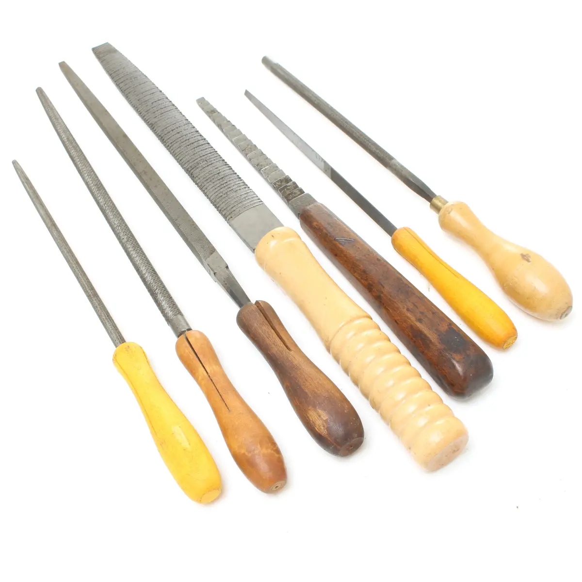 7X Various Handled Files (Beech, Boxwood) 1