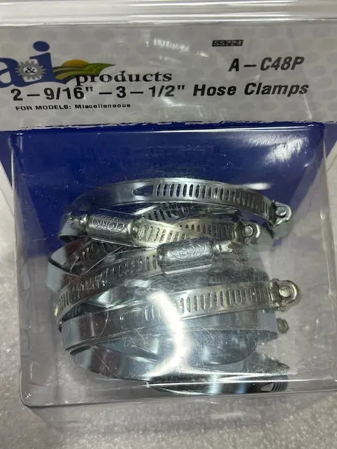 Hose Clamps, 10 Pieces, 2 9/16" To 3 1/2", C48p 1