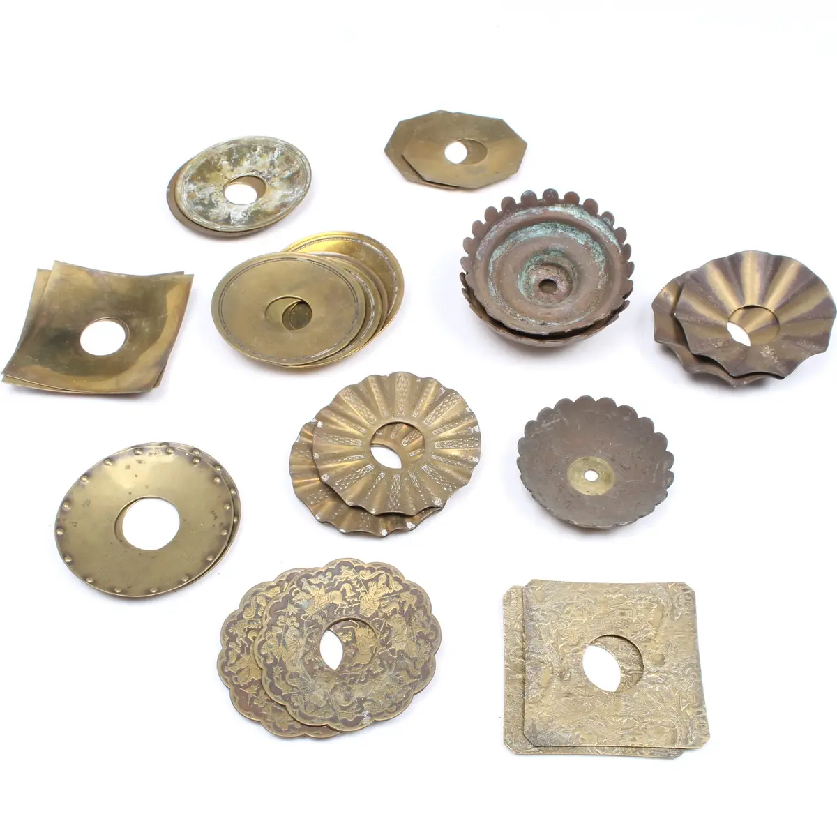 23X Old Various Ironmongery Brass Plates 1