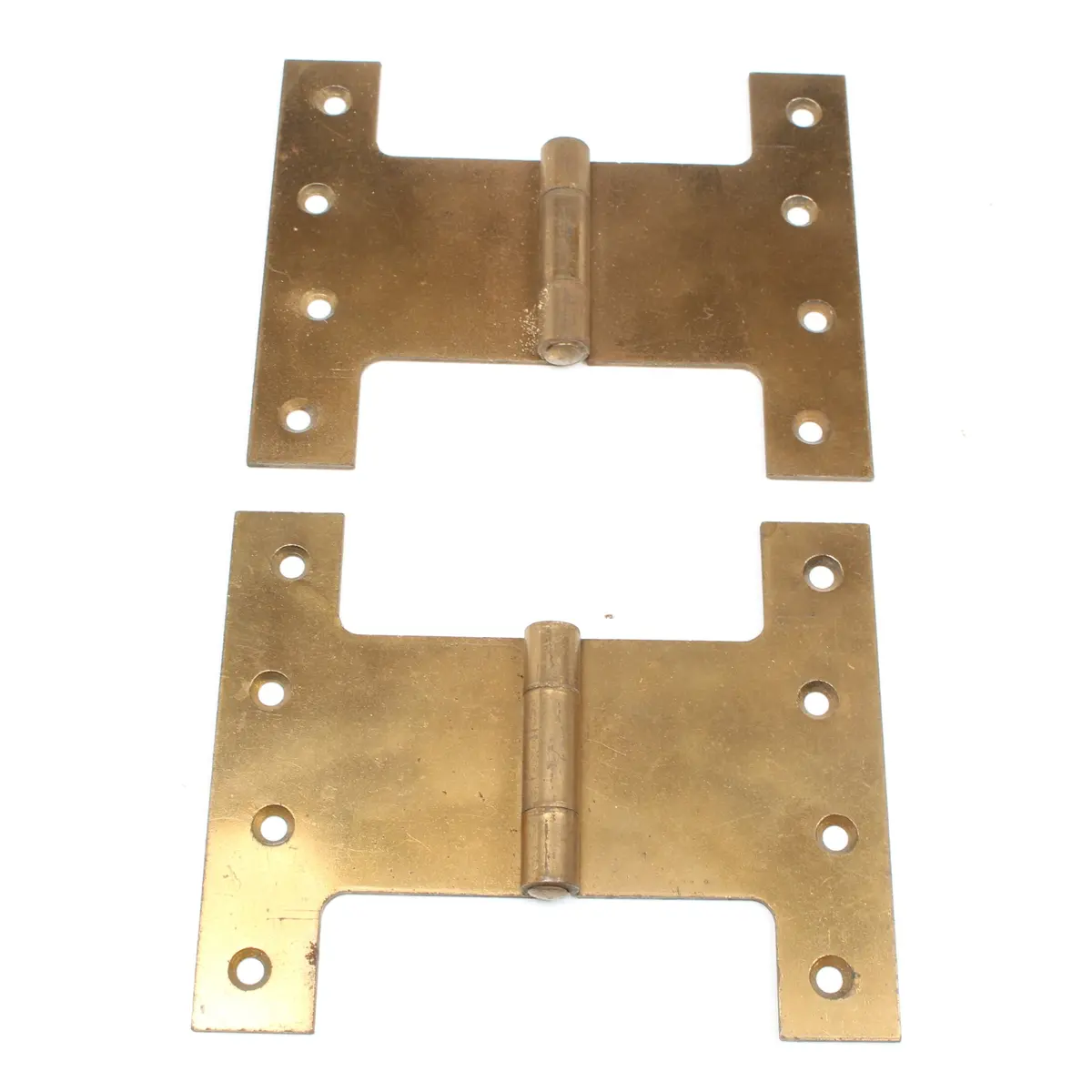 2X Old Large Wide Sweden Brass H Hinges - 5" 1