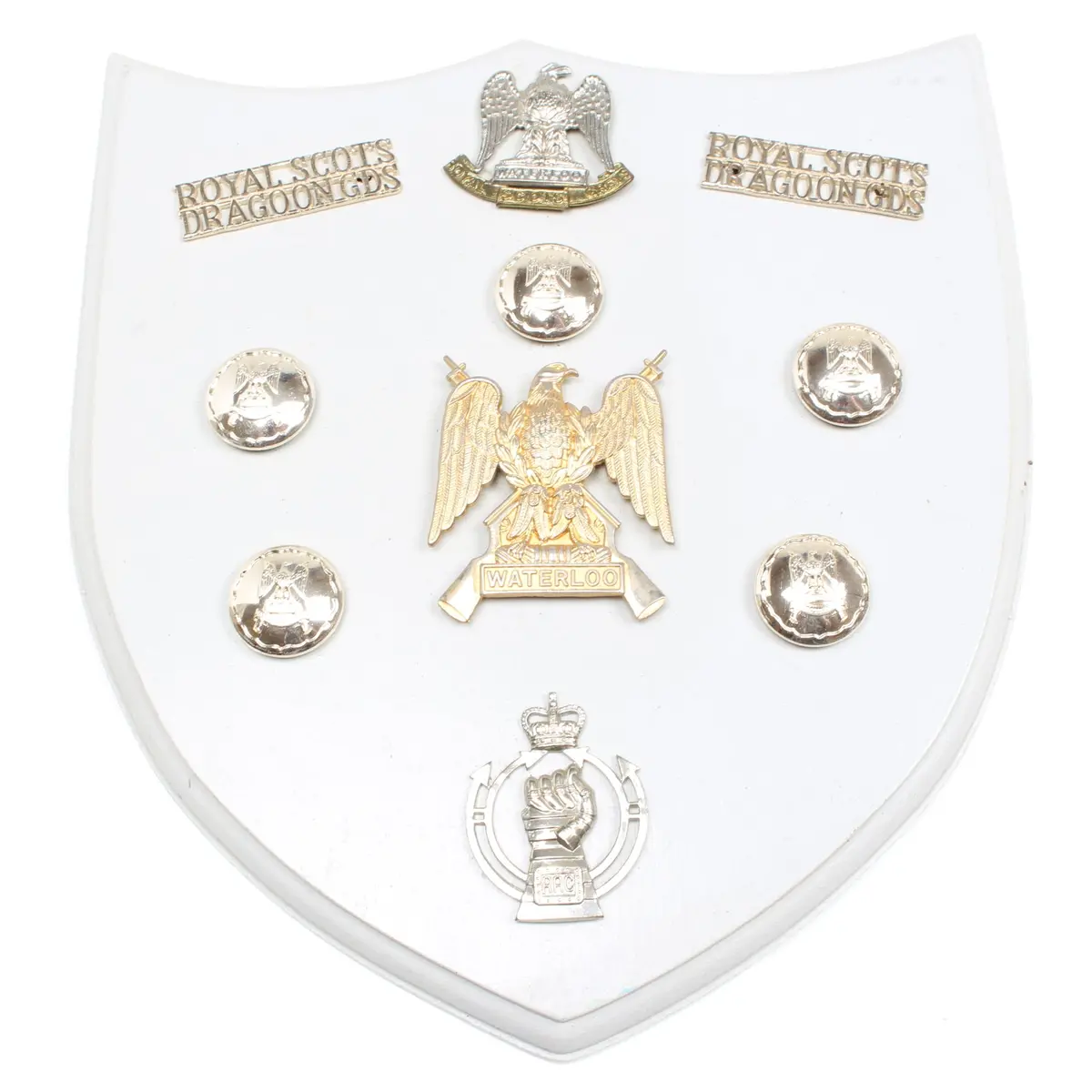 Old Waterloo Royal Scots Military Badges Plaque 1