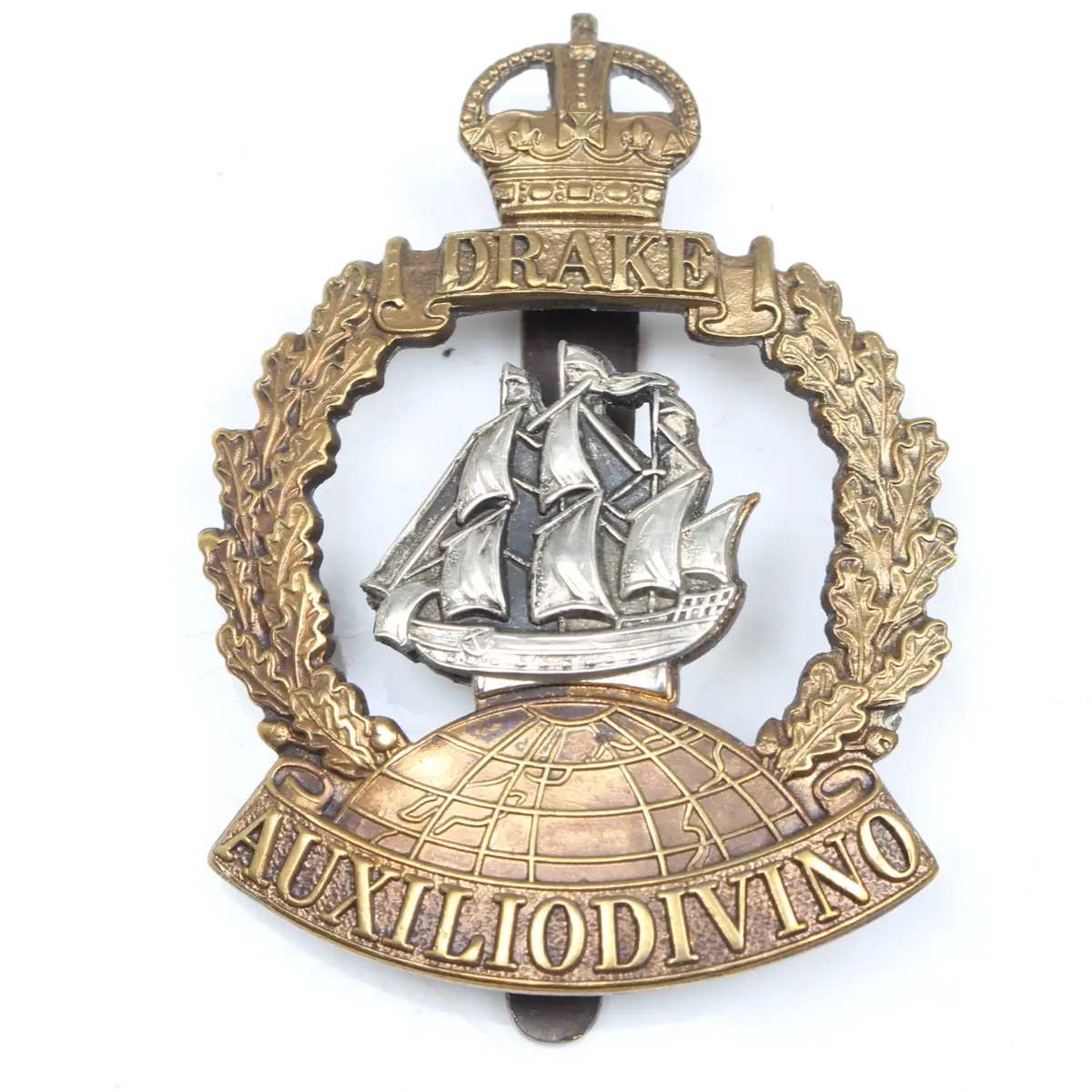 Sold - Old Royal Navy Drake Cap Badge 1