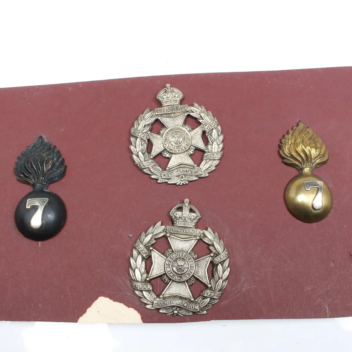 London Post Office Rifles 8Th & 7Th Fusiliers Cap Badges 1
