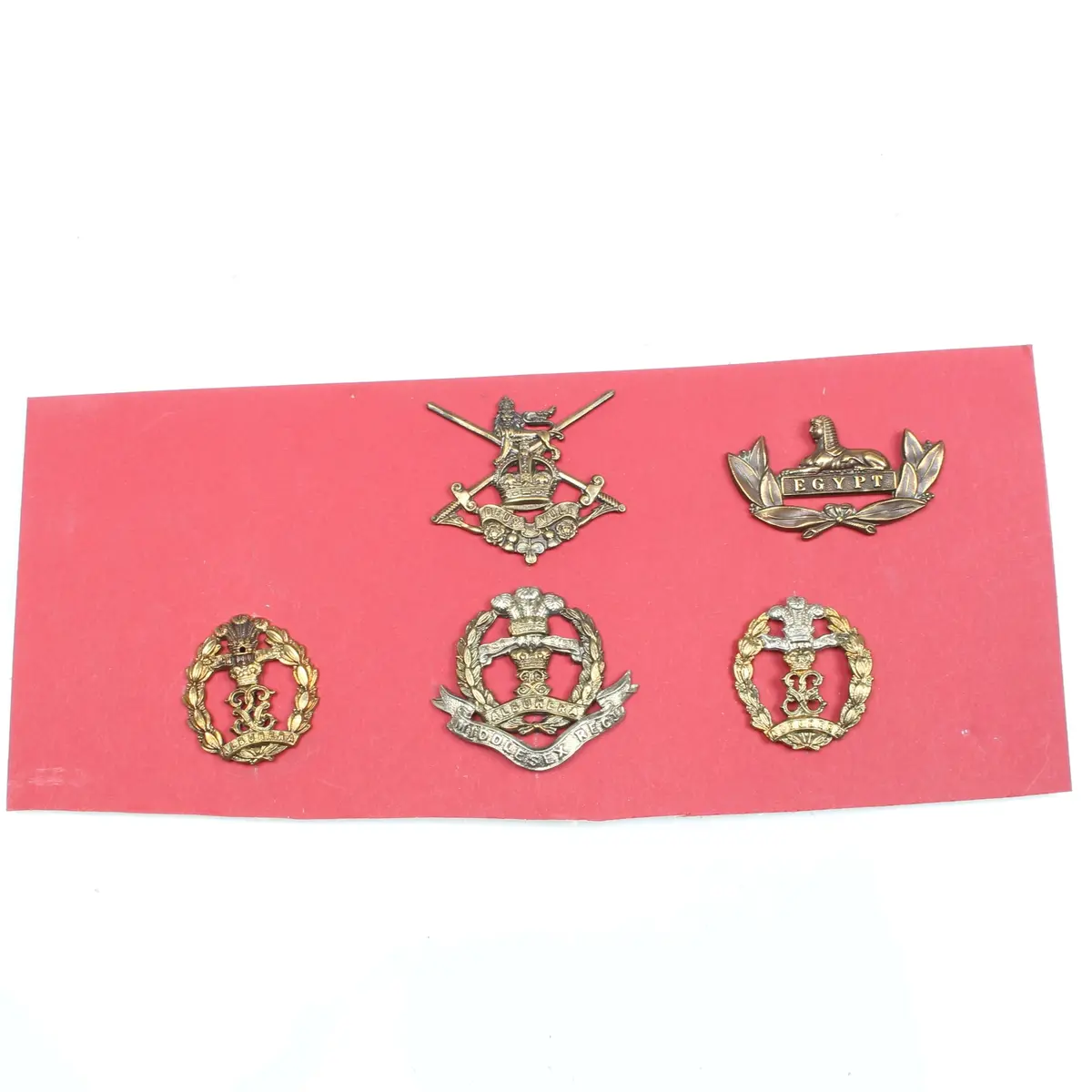 Old Infantry Training, Egypt And Middlesex Cap Badges 1