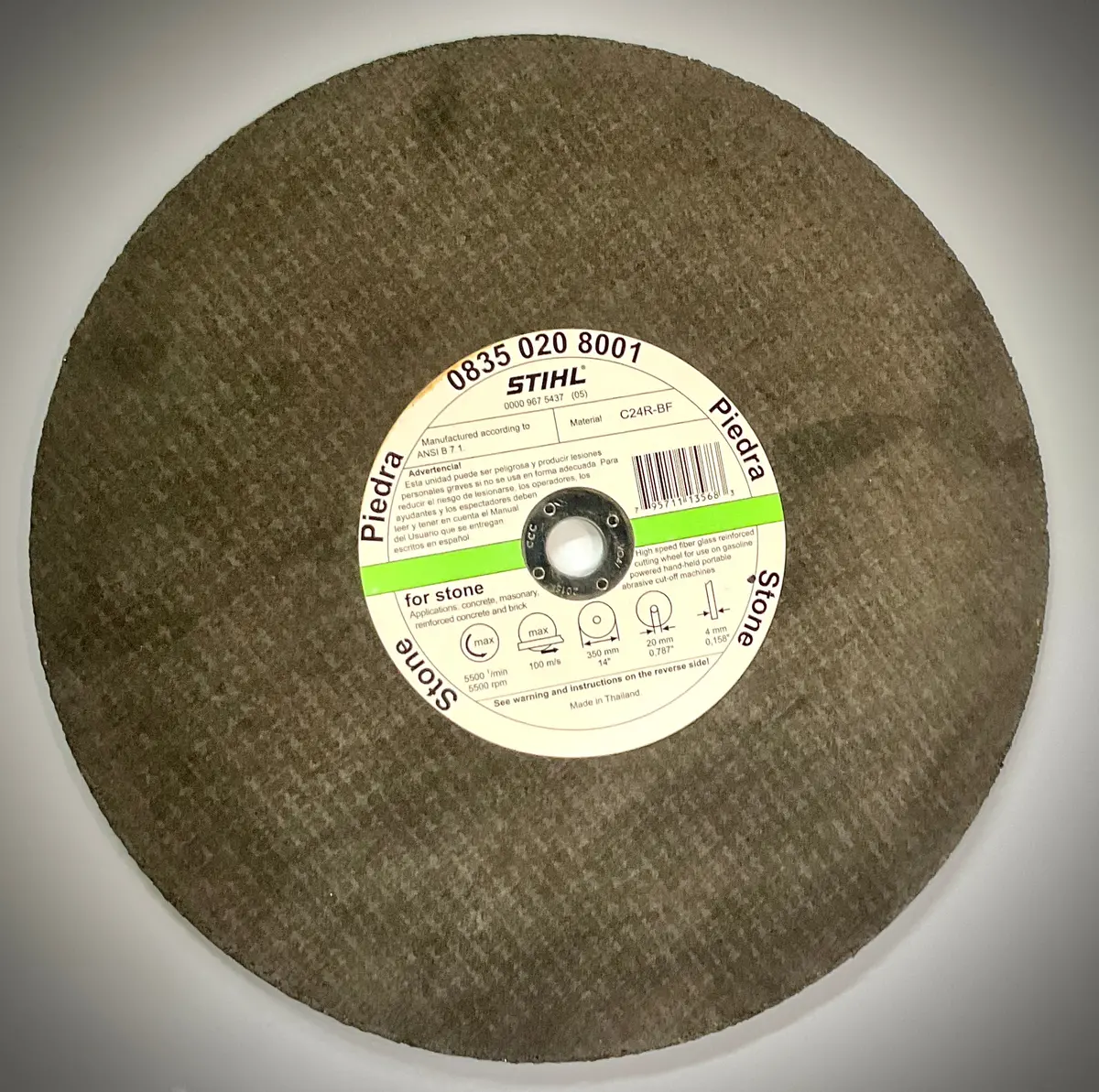 Stihl Abrasive Wheel For General Purpose Masonry 14" X 20 Mm, 08350208001 1