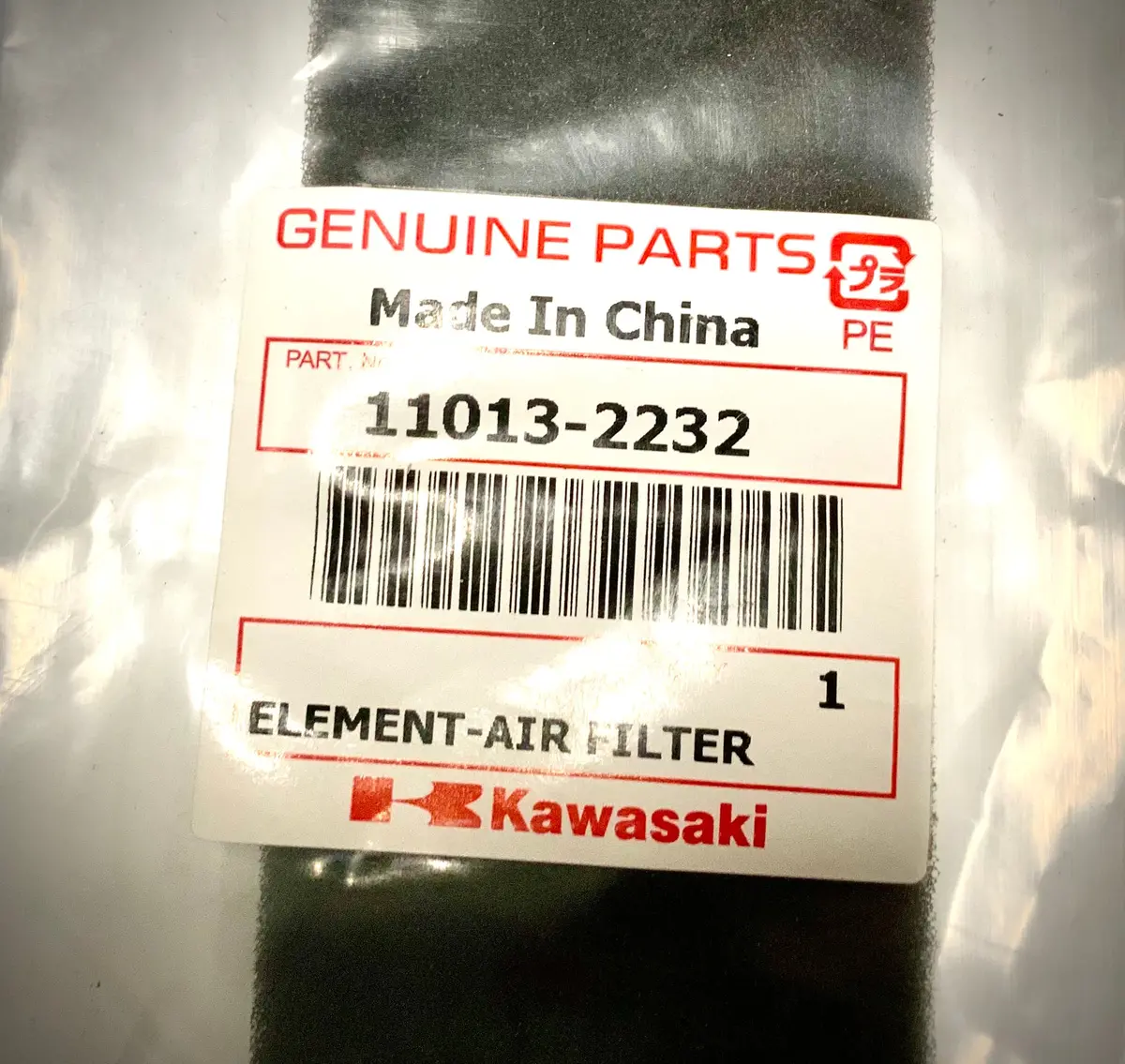 Kawasaki Element Air Filter, 11013-2232 1