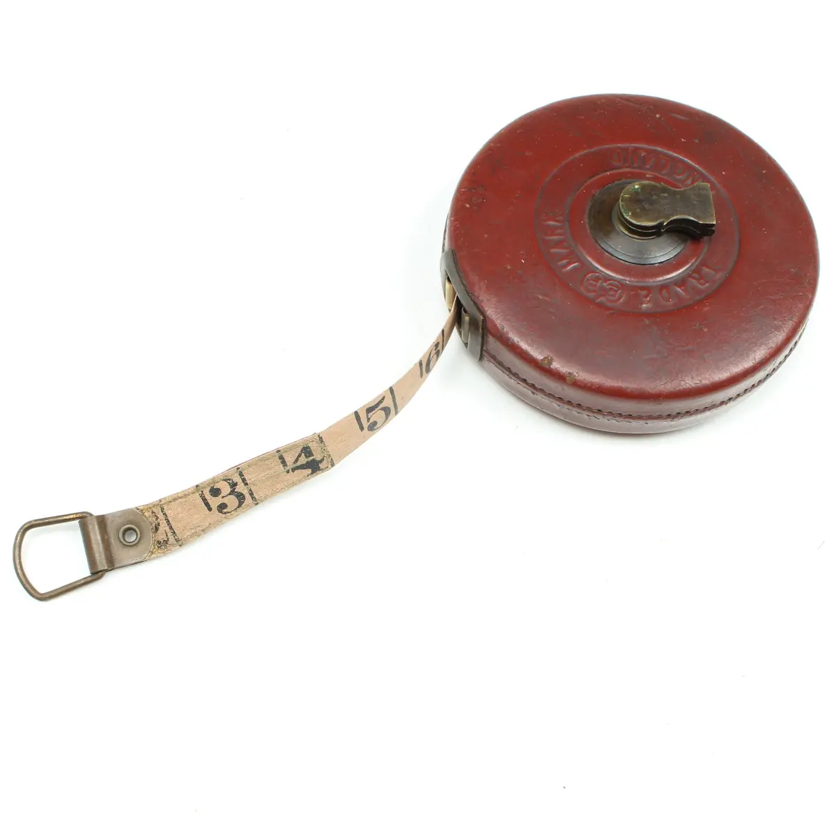 Sold - Old Edward Preston Leather Tape Measure - 66Ft 1