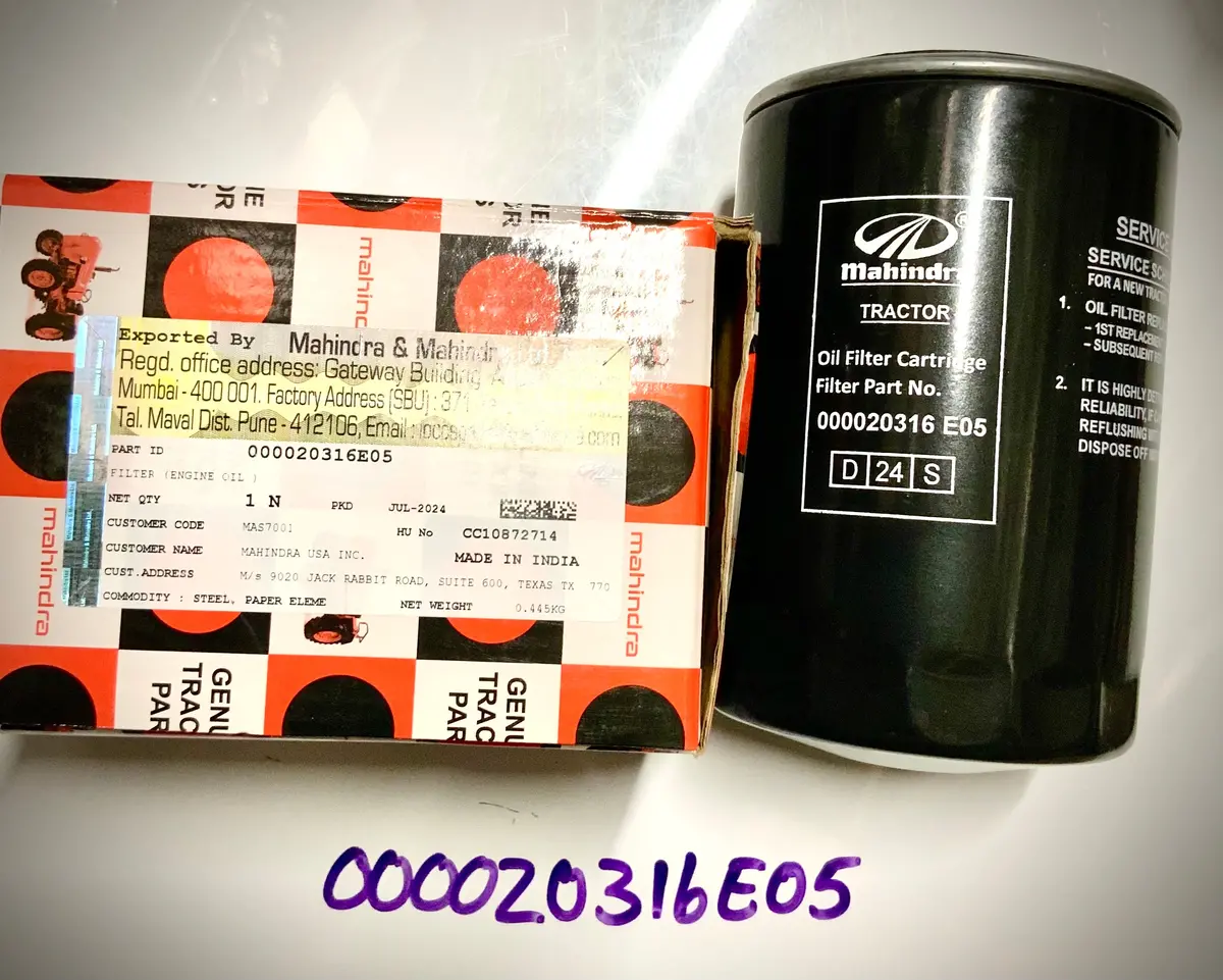 Mahindra Oil Filter, 000020316E05 1