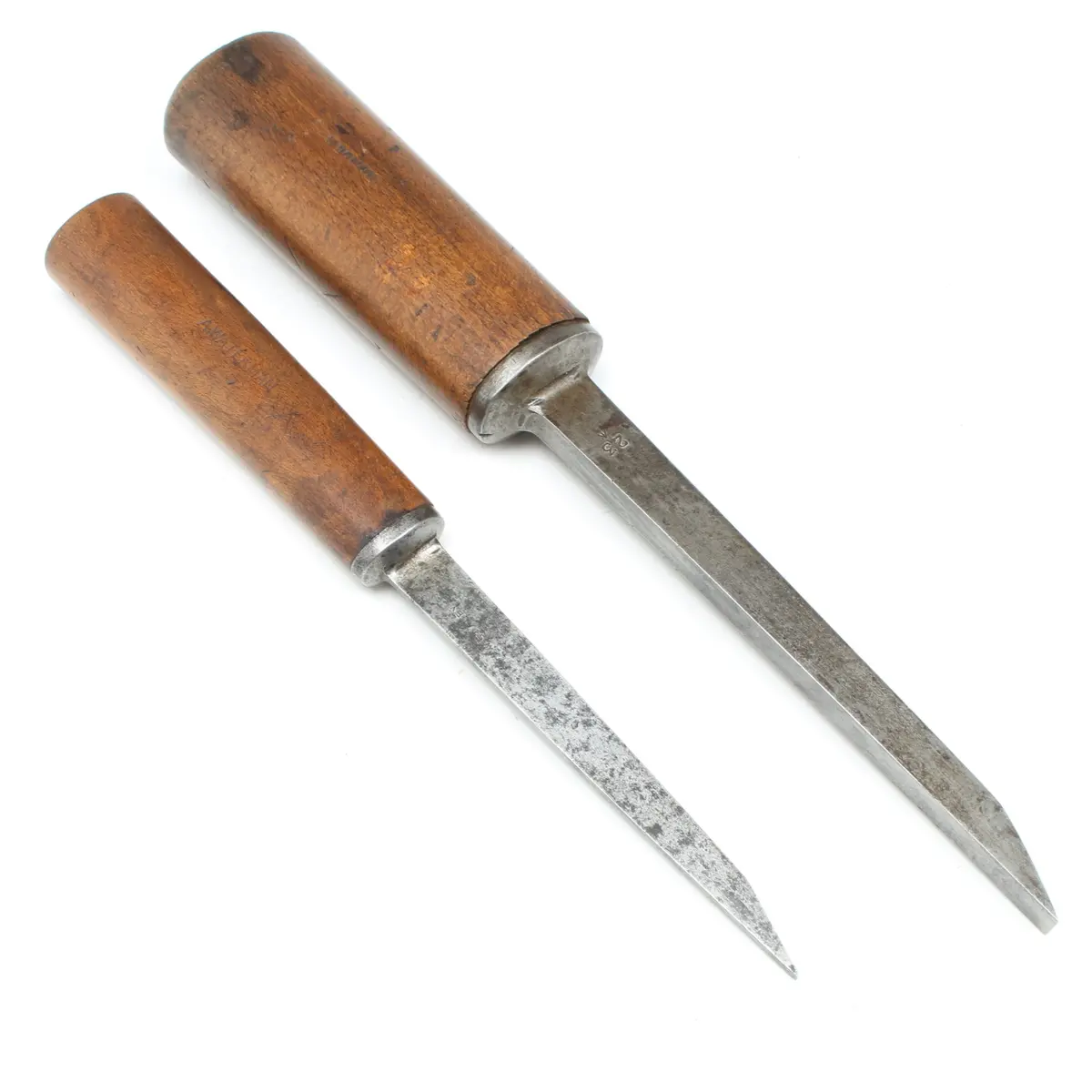 2X Old Mortice Chisels – 1/8", 3/8" (Beech) 1