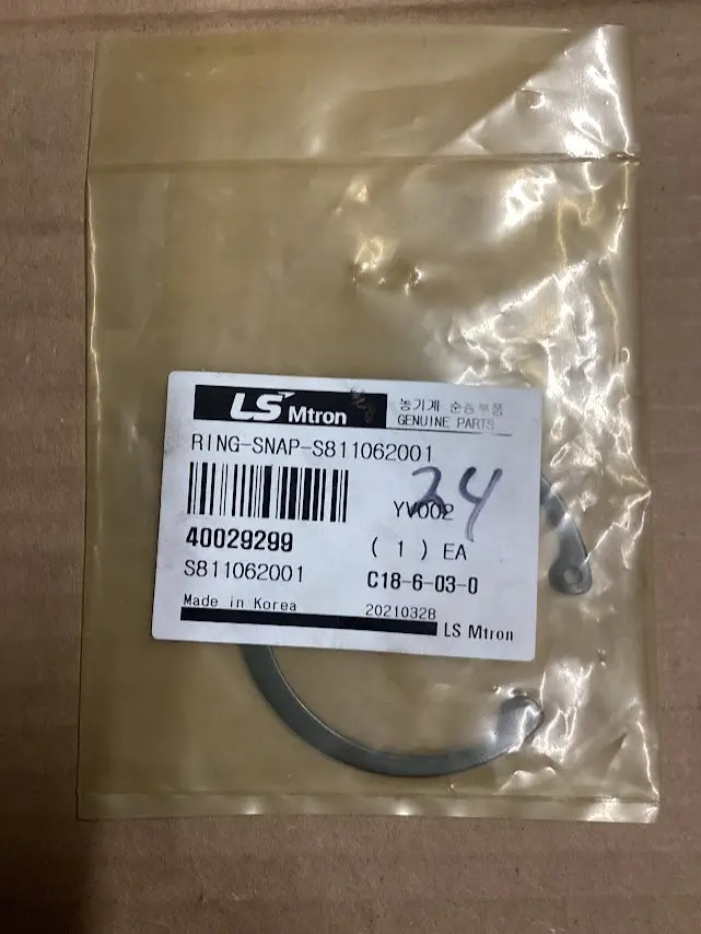 Ls Tractor Snap Ring, S811062001, 40029299 1